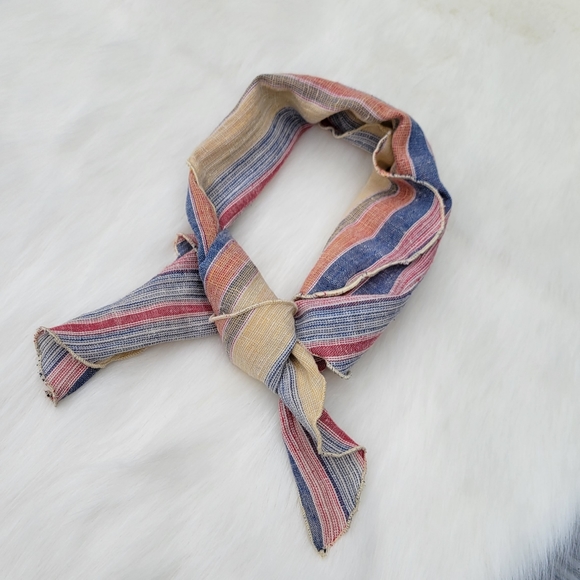 Vintage Scalloped Boho Scarf Handkerchief - Picture 2 of 7